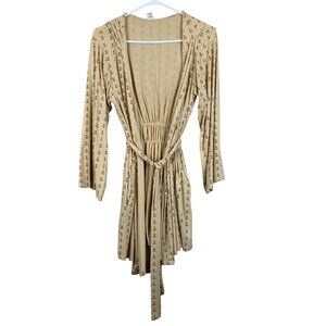 Kate Quinn Anchor Print Bamboo Viscose Hooded Robe Size XS
